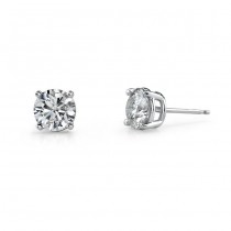 14K White Gold 4 Prong Classic Brilliant Stud Earrings 0.15ct