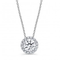 Diamond Halo Necklace 1/2 CTW