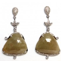 Antique Design Golden Rose Cut Diamond Earrings 33.28cts
