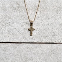 14k Yellow Gold Baby Cross Necklace