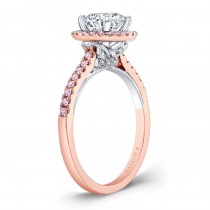Custom order :18K ROSE AND WHITE GOLD PINK DIAMOND HALO WHITE DIAMOND GALLERY ENGAGEMENT RING deposit