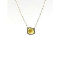 yellow diamond slice necklace