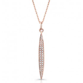  Rose Gold Marquise Shaped Dangle Necklace