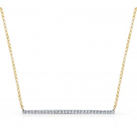 Yellow Gold Diamond Bar Necklace