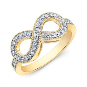 Yellow Gold Diamond Infinity Ring