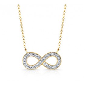 Yellow Gold Diamond Infinity Necklace