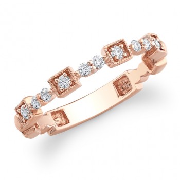 14k Rose Gold Stackable Diamond Band