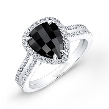  Pear Shape 1 1/2ct Black Diamond Ring