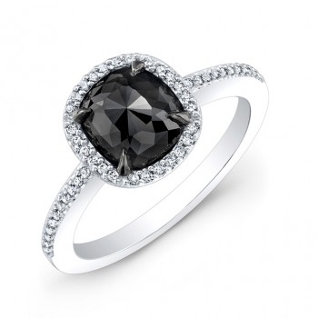Black Cushion Diamond Ring 28464