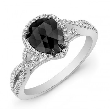Pear Shape Black Diamond Ring 28471-W