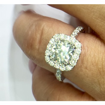 1.70 Carat Radiant Diamond Halo Ring