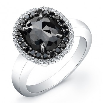 Oval black diamond ring 24624