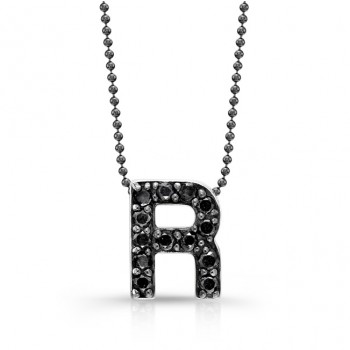 Black Diamond Initial Pendant R