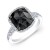 2.45 Carat Cushion Black Diamond Engagement Ring 