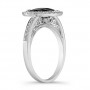 Pear Shape Black Diamond Ring 26176BLK-w 