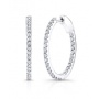1 ctwt Oval Diamond Hoops Inside Out 