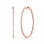 Rose Gold Oval Diamond Hoops Inside Out 2"