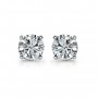 14K  White Gold 4 Prong Classic Brilliant Stud Earrings 1 1/2ct