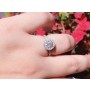 14k White Gold Round Halo Engagement Ring